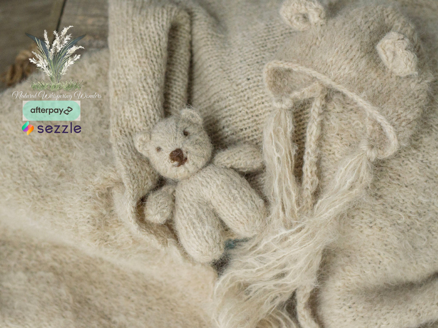Nubuck Brushed Alpaca Hand Dyed Bear Wrap Set preorder