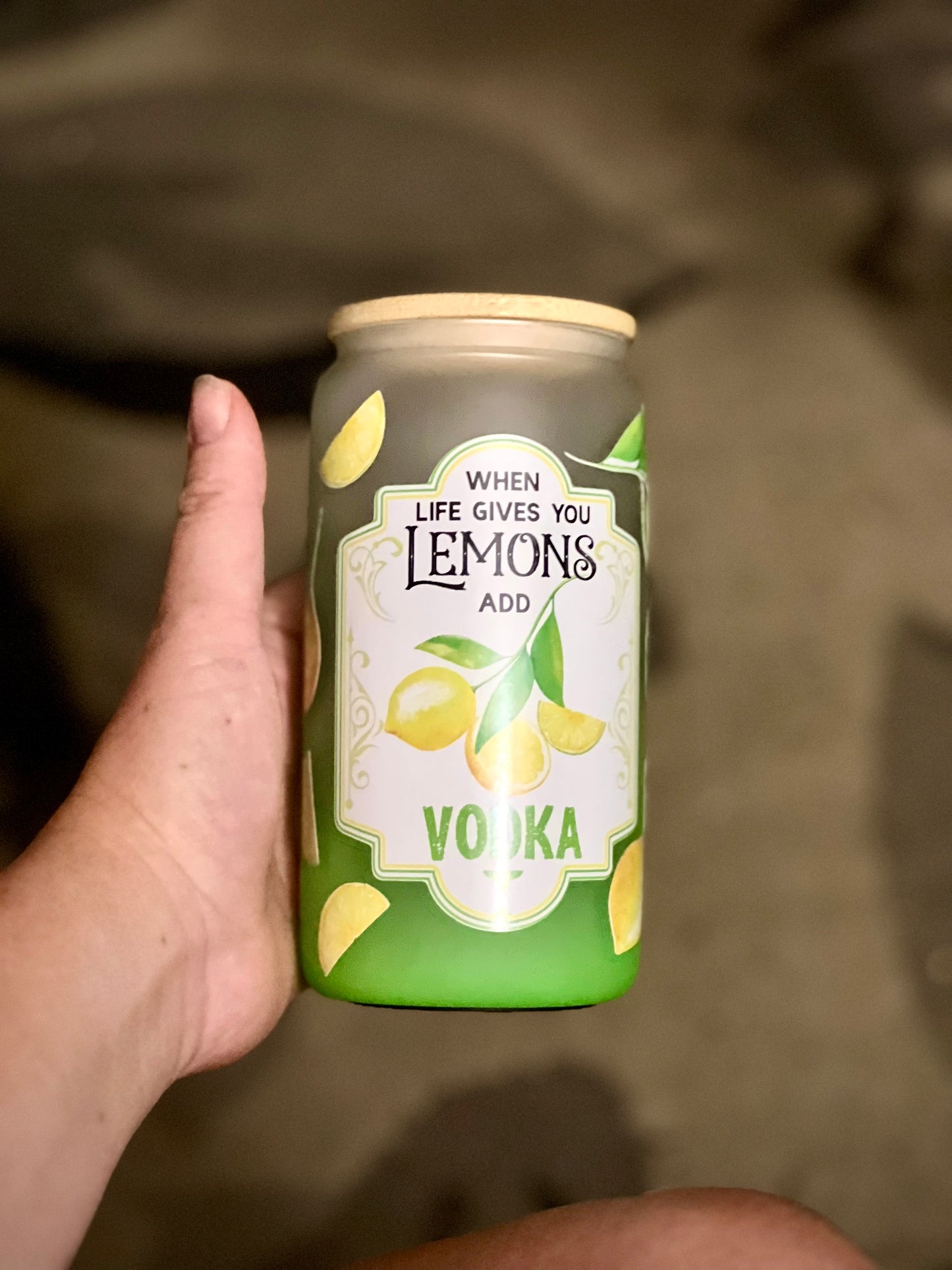 16oz glass can RTS Lime ombré