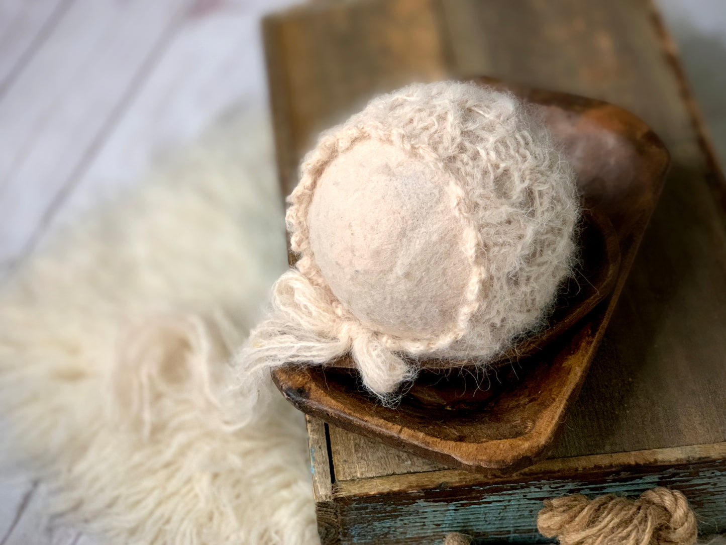 Annabelle Newborn Hand Dyed Bonnet rts