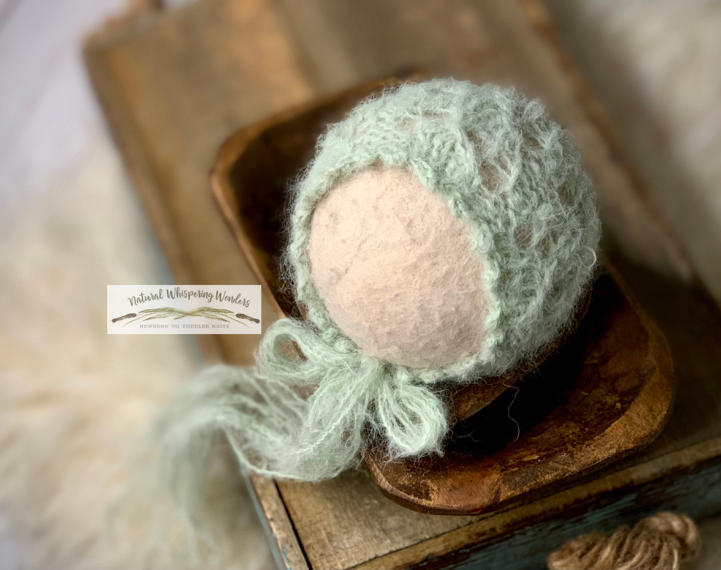 Annabelle Newborn Hand Dyed Bonnet rts