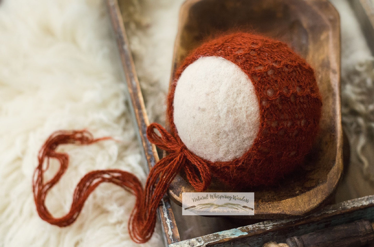 Newborn angora bonnet