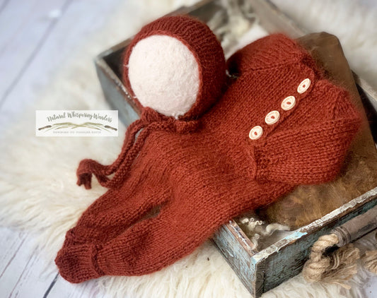 Rusty Angora Sleeper Set rts Newborn
