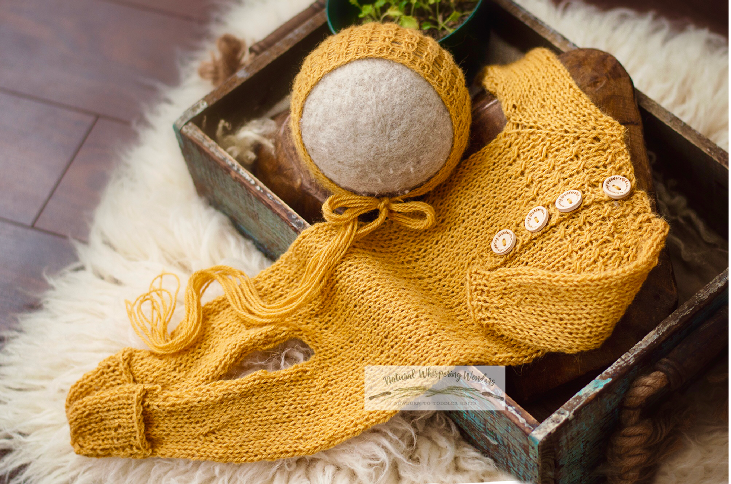 newborn signature ember sleeper romper set with bonnets cables hand knit photo prop