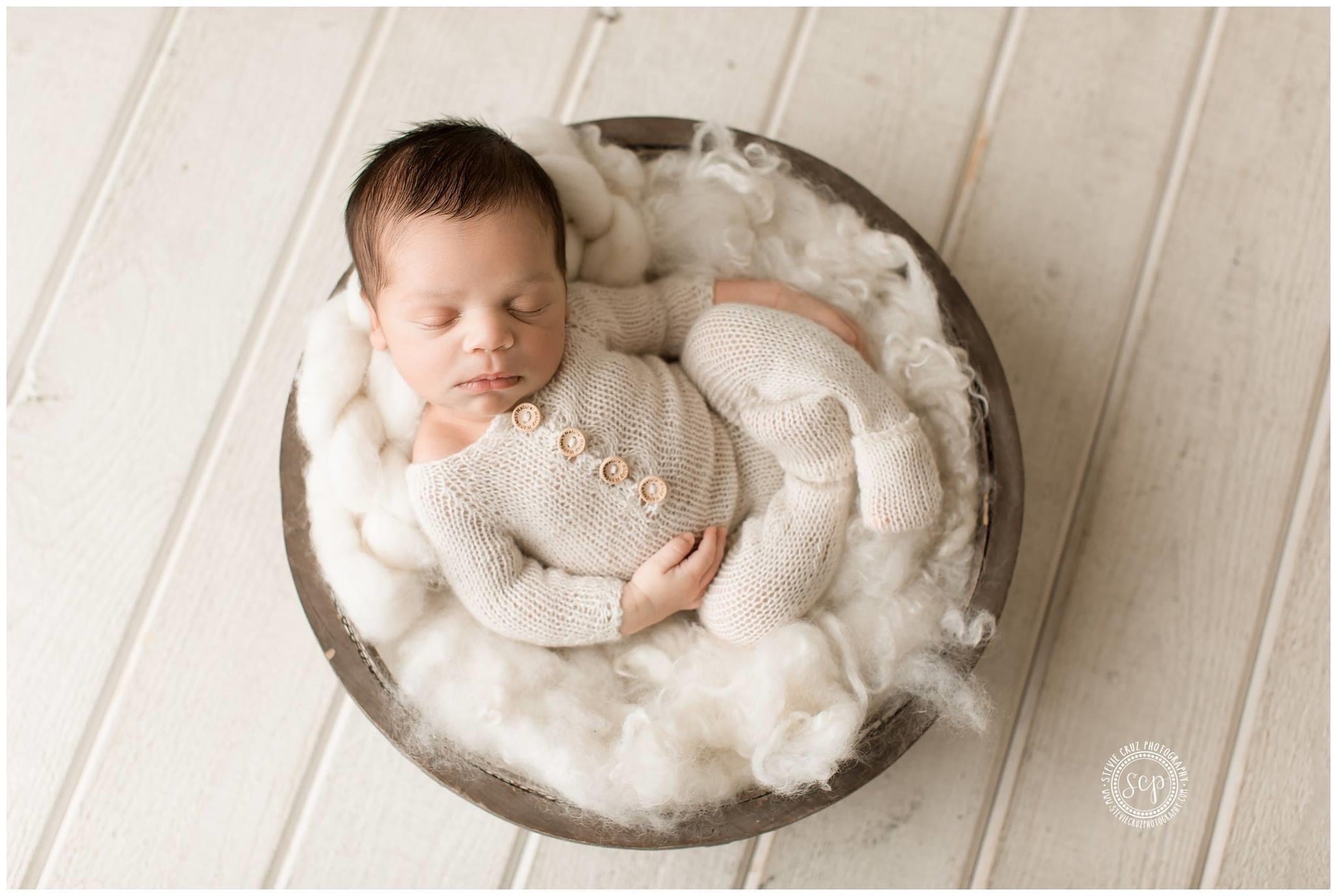 hand knit newborn sleeper fold over footed pockets 