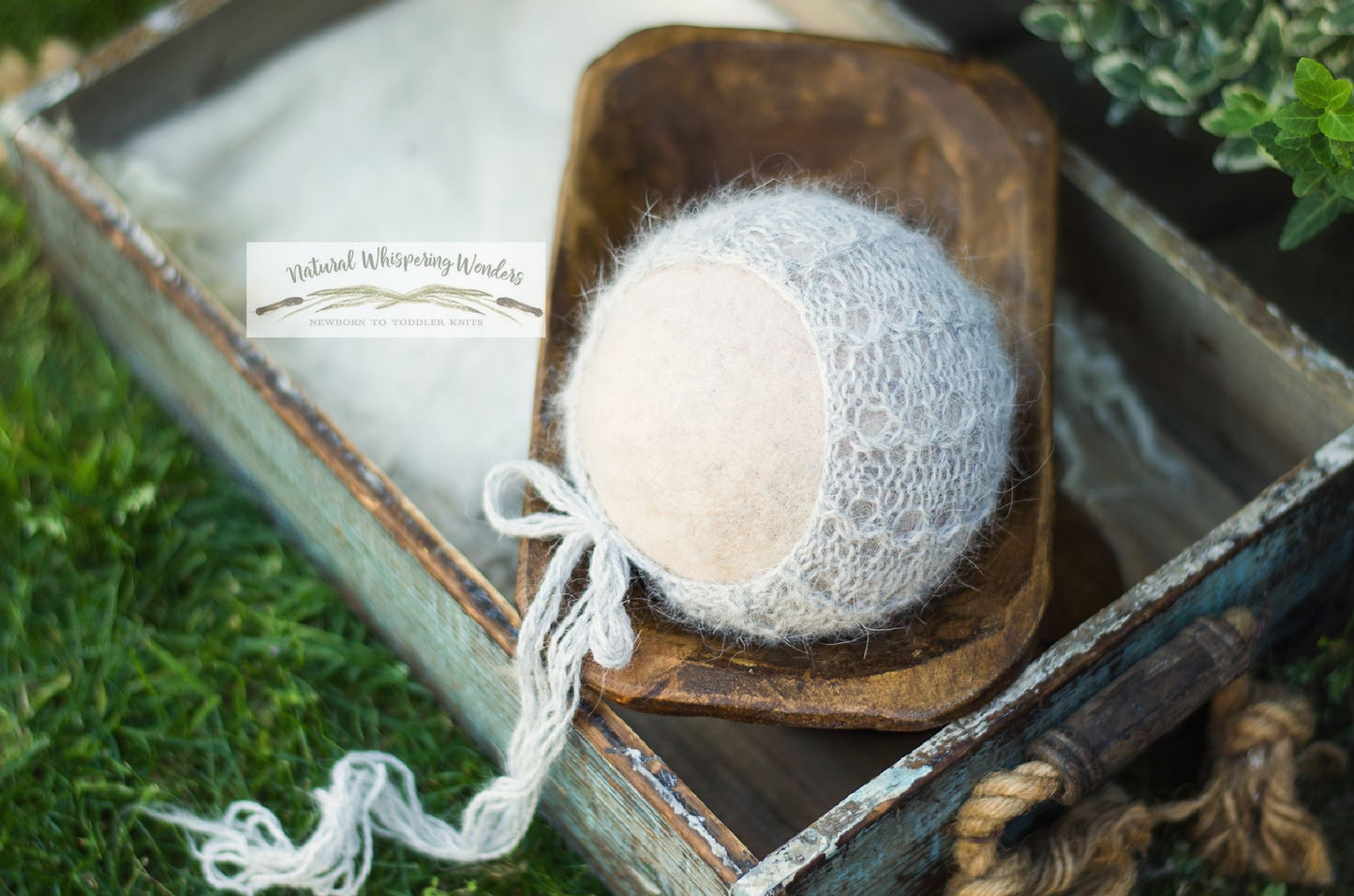Newborn angora bonnet
