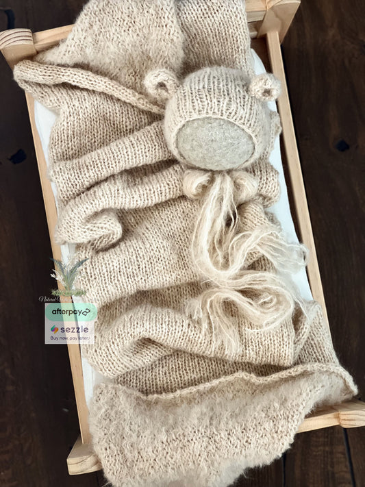 Brushed Alpaca Hand Dyed Bear Wrap Set preorder