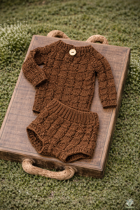 Newborn Sweater + Diaper Cover Set RTS close Bantha match