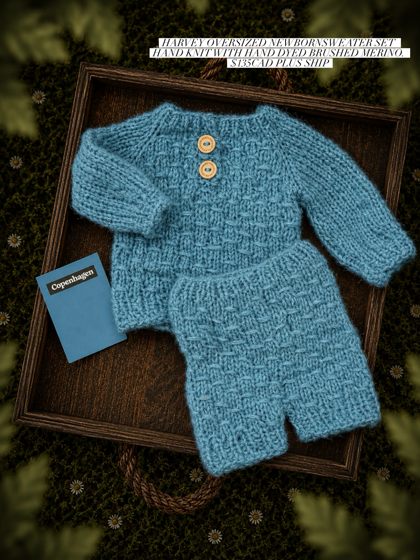 Harvey Newborn Oversized Sweater and Diaper Cover set RTS Copenhagen match