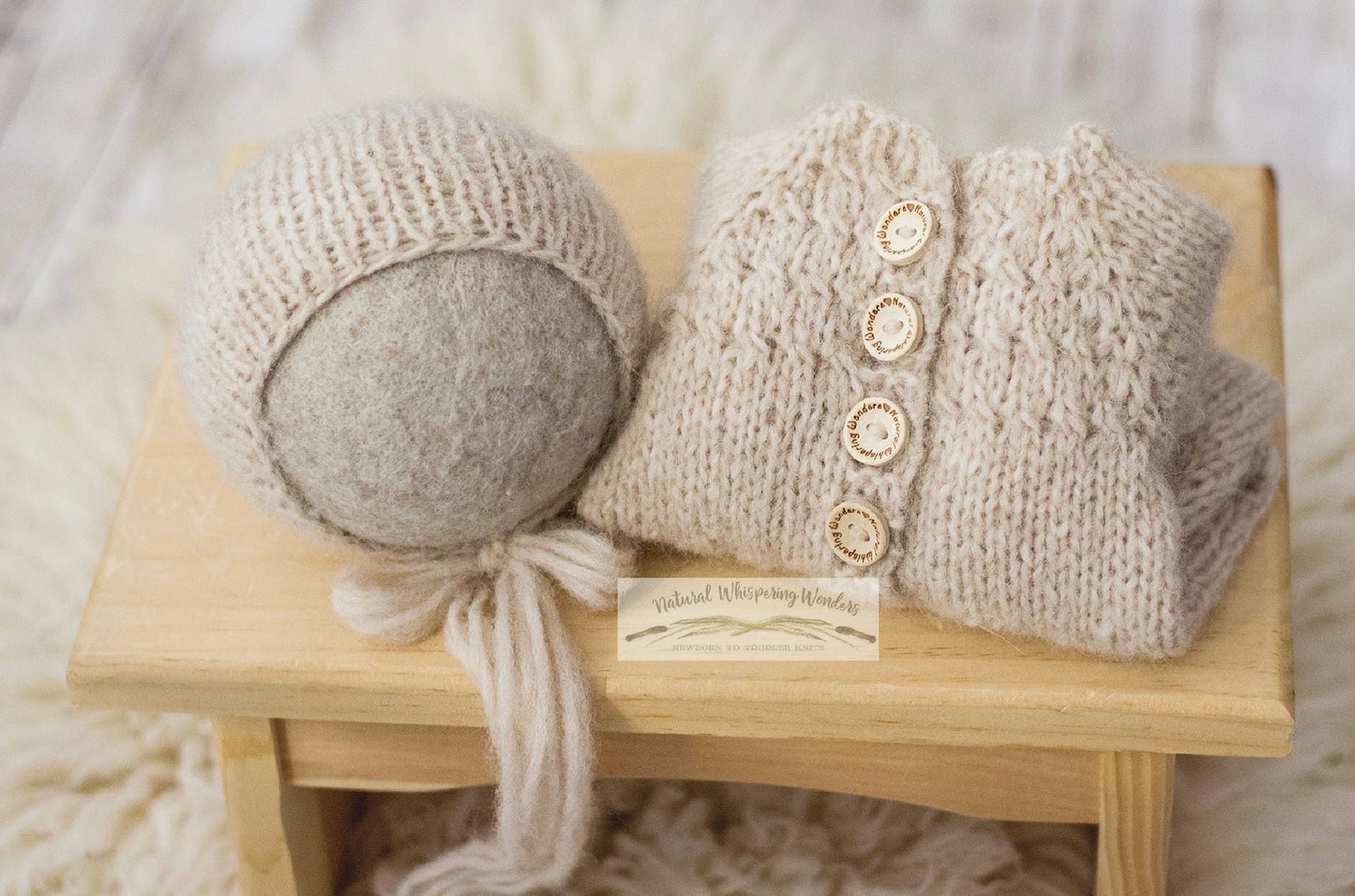 Signature Newborn Cable Ridge Sleeper set with removable pom bonnet preorder  51 colour choices