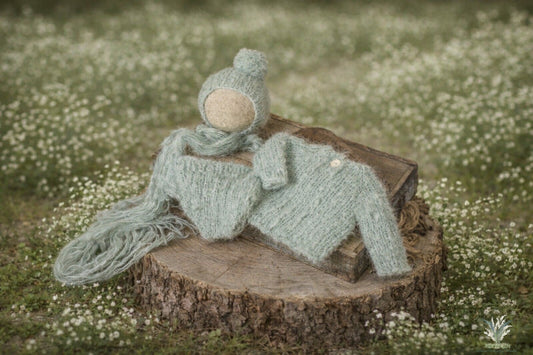 Alexander Sweater Set RTS newborn warm aqua