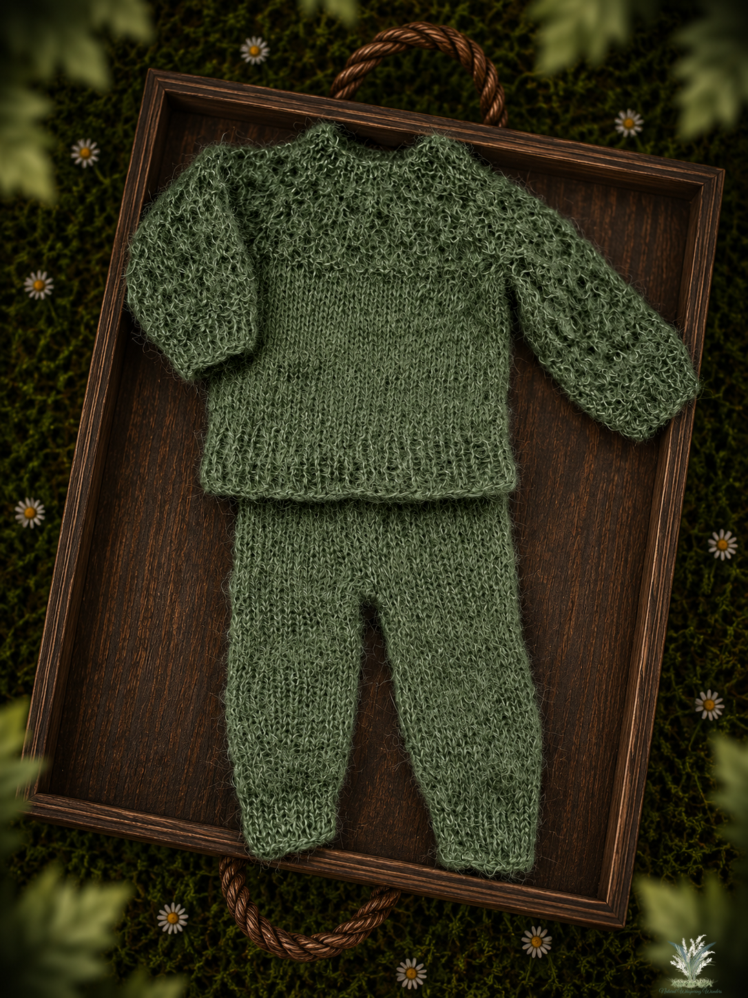 Newborn Sweater & Footless Pant Set RTS