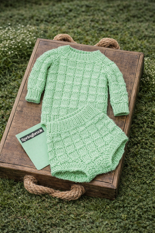 Newborn Sweater + Diaper Cover Set RTS close Springbrook match