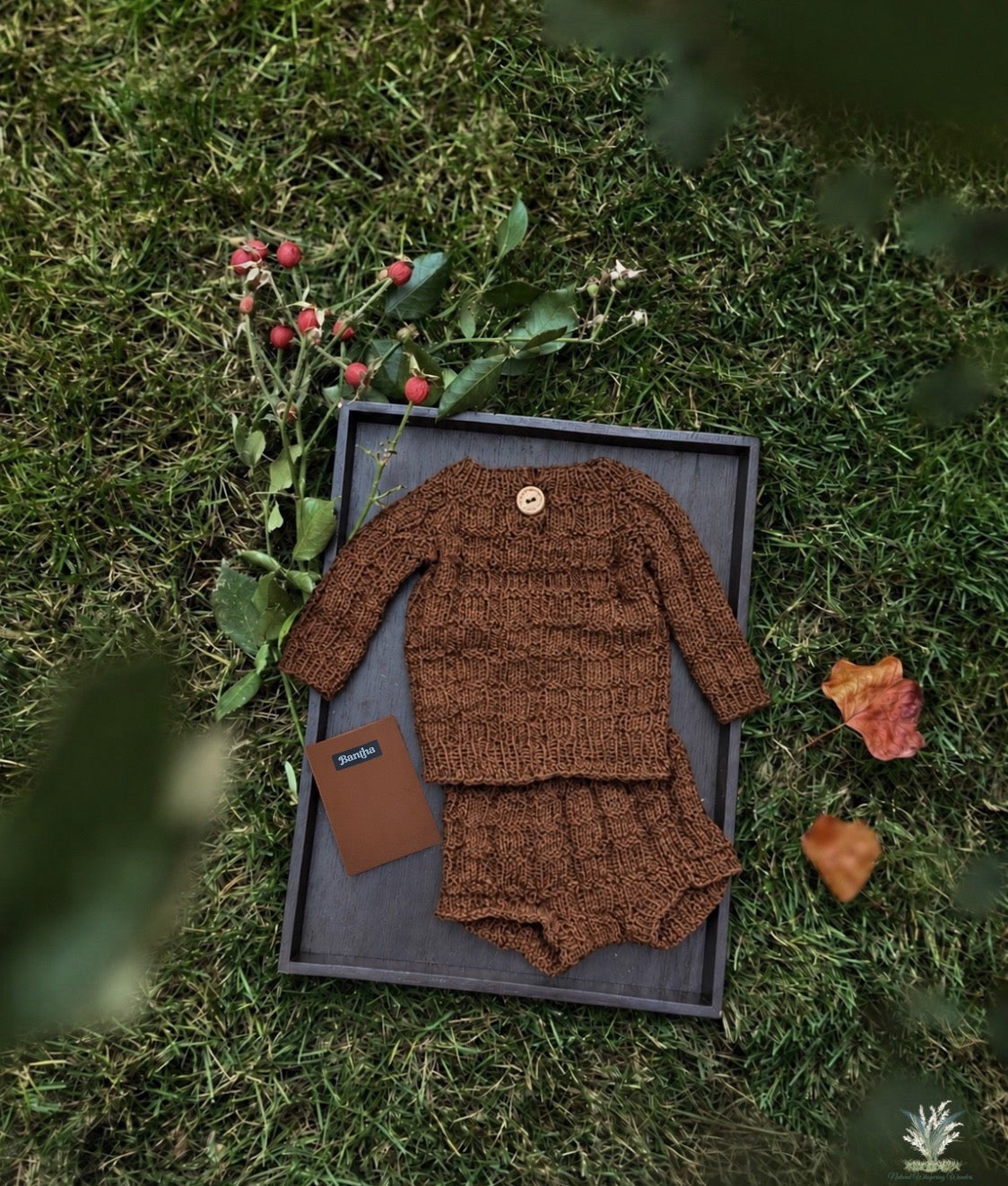 Newborn Sweater + Diaper Cover Set RTS close Bantha match
