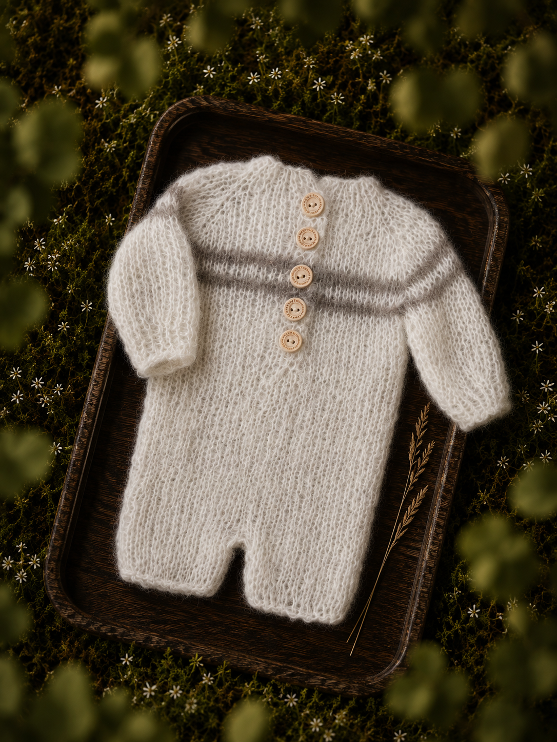 3months Vintage inspired stripes romper rts