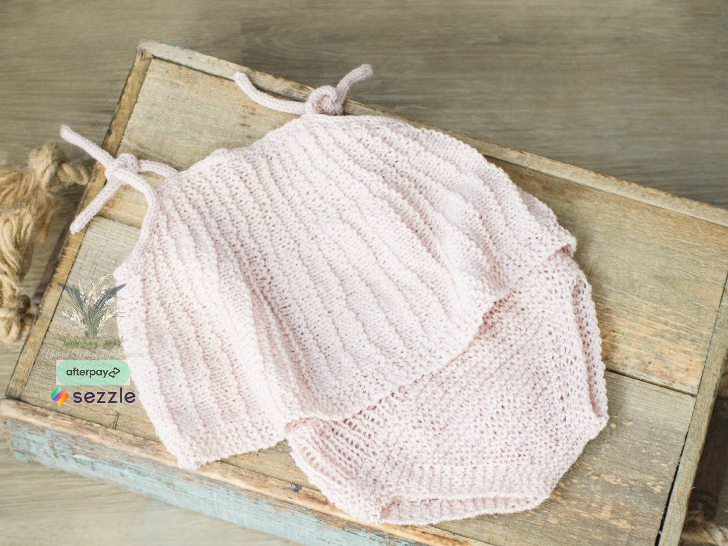 Newborn Tank Top + Bloomers pale pink RTS