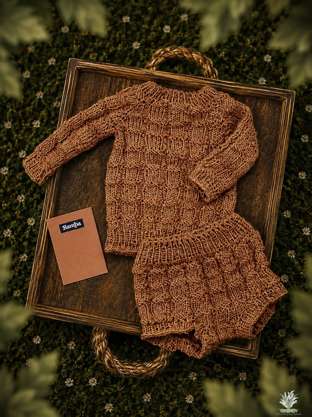 Newborn Sweater + Diaper Cover Set RTS close Bantha match