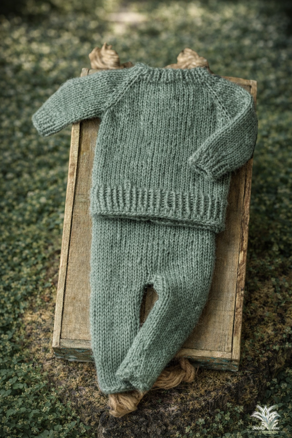 Sweater, Footless Pants and Bonnet set newborn RTS