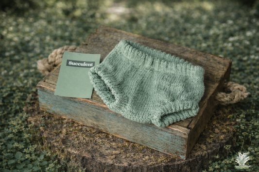 0-3 Month Bloomer (diaper cover) RTS succulent sage