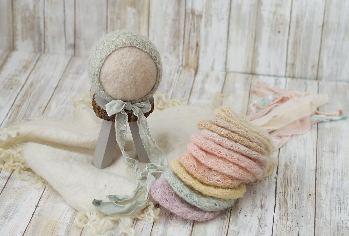 Pastel Bonnets Newborn Ready to Ship