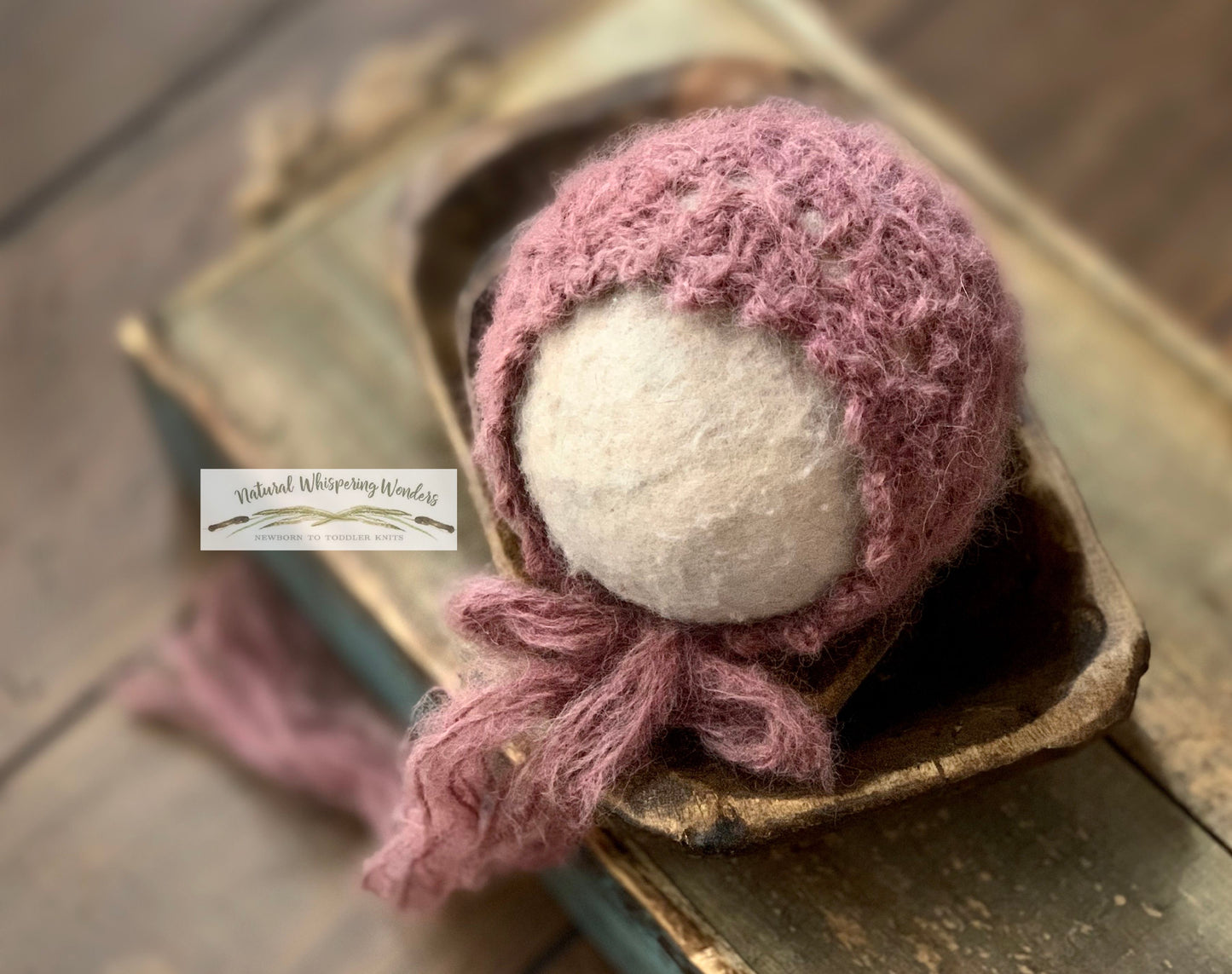 Annabelle Newborn Hand Dyed Bonnet rts