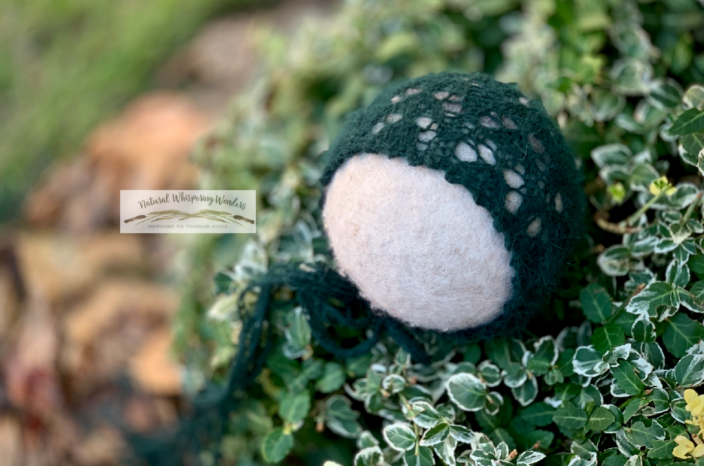 Angora Newborn Scallop edge bonnet