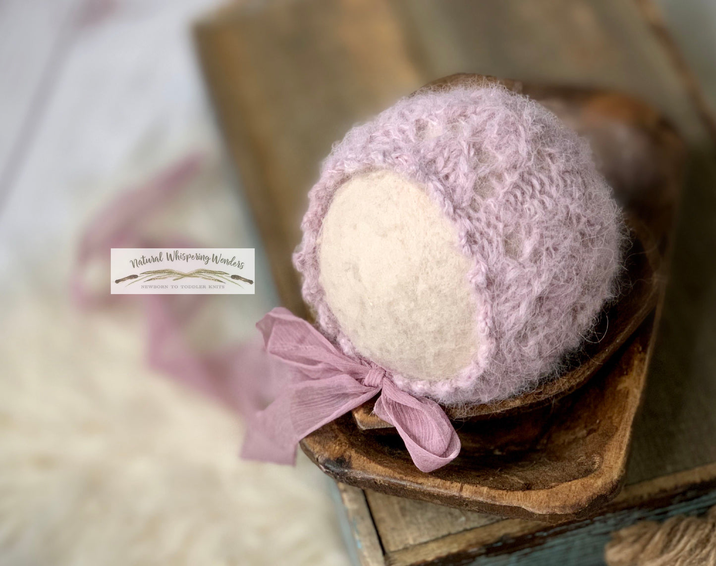 Annabelle Newborn Hand Dyed Bonnet rts