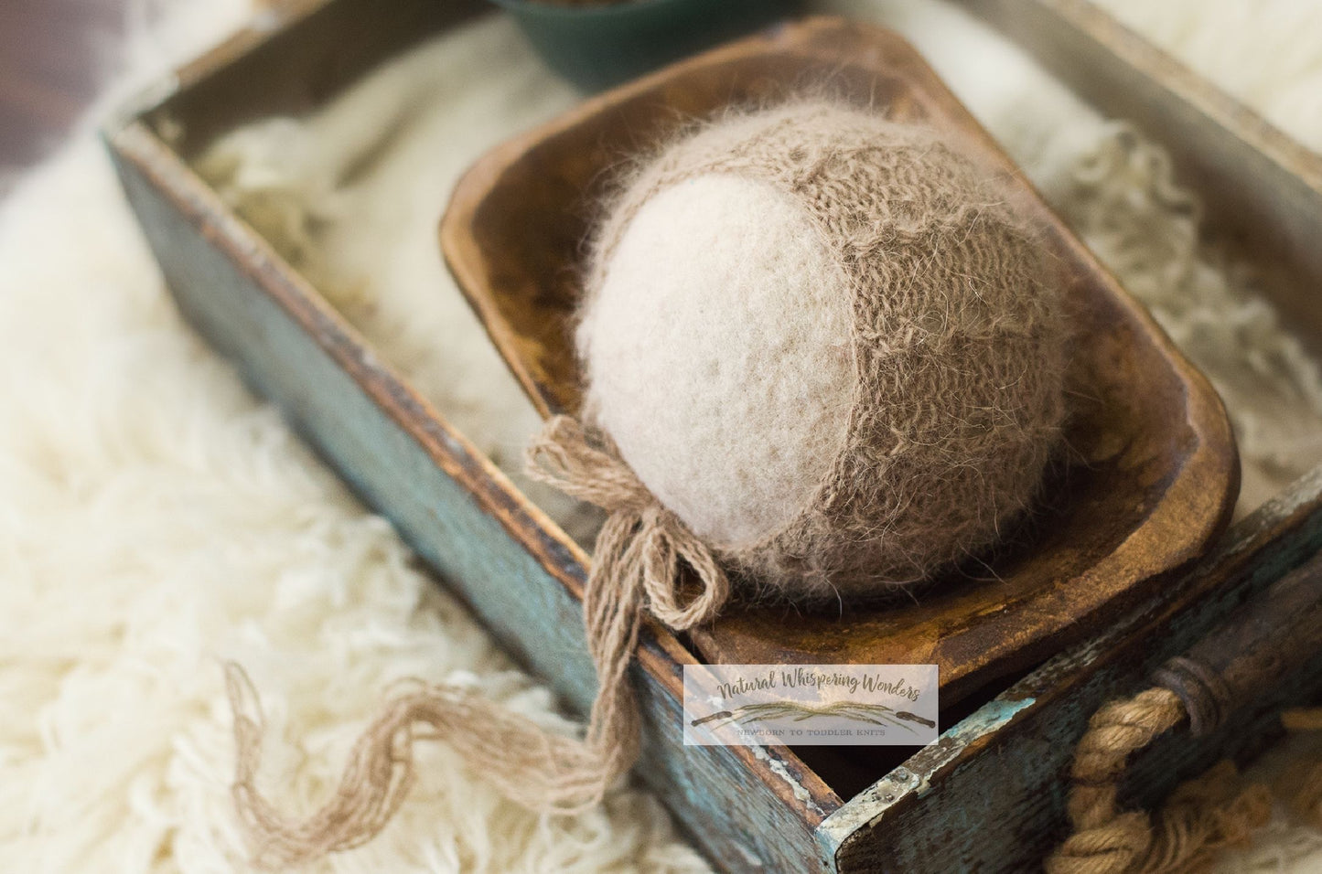 Newborn angora bonnet