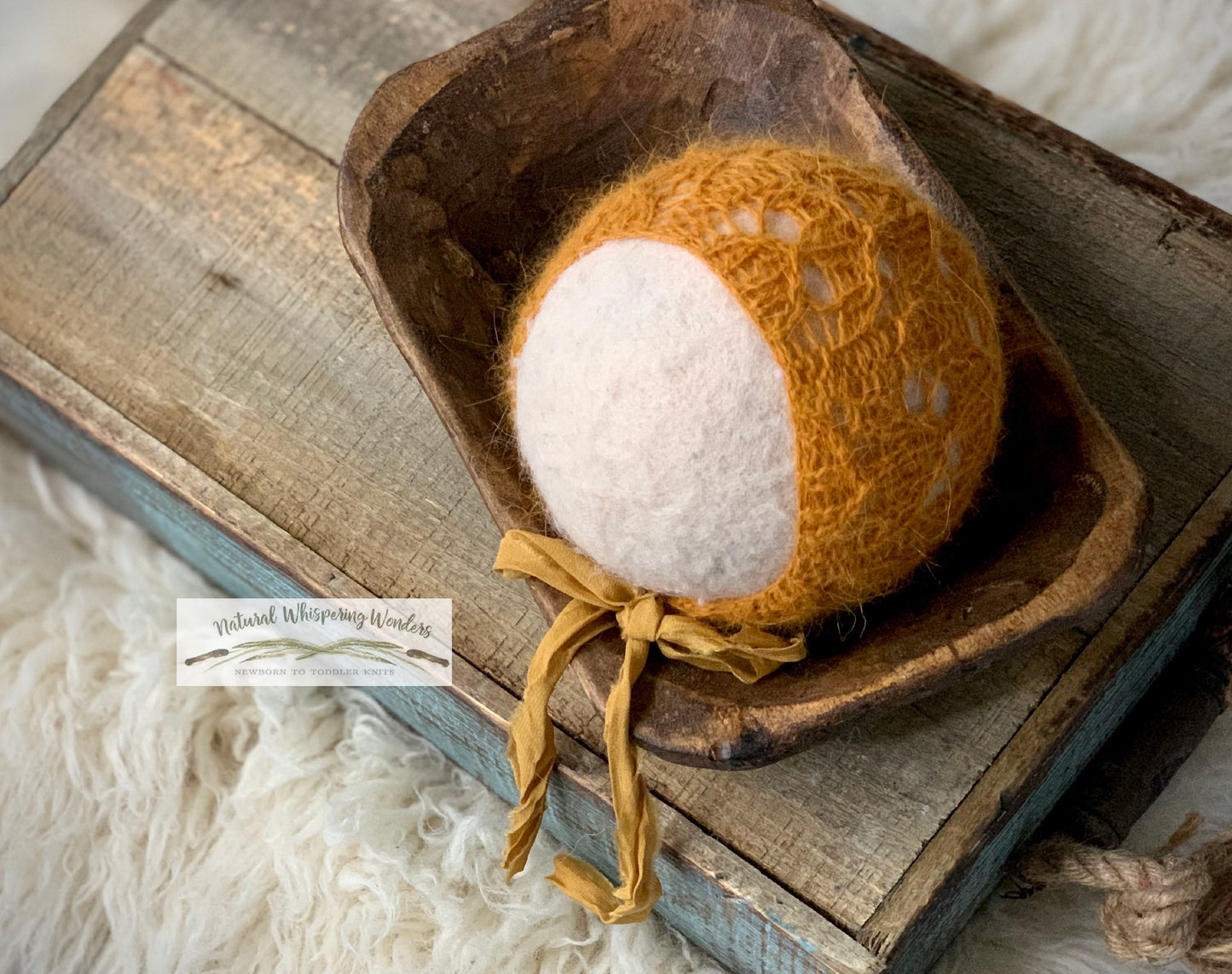 Newborn Bonnet with Silk ties