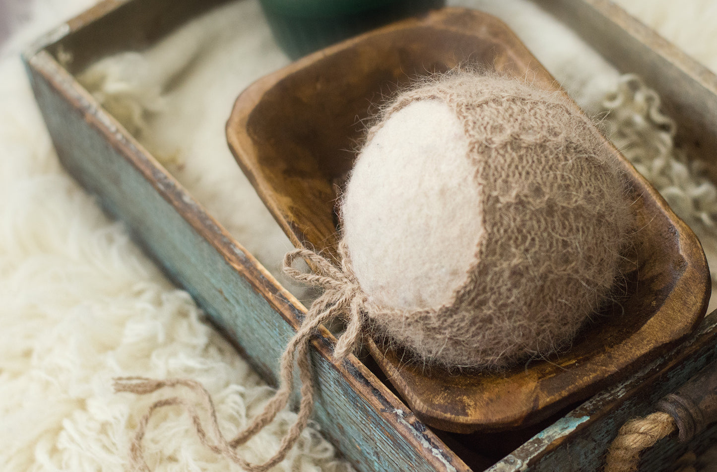 Newborn angora bonnet